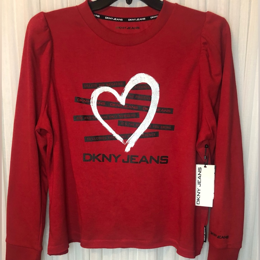 DKNY Sweatshirt Silver/Black Words Large NWOT - Tags have been removed - unworn! - Picture 1 of 8